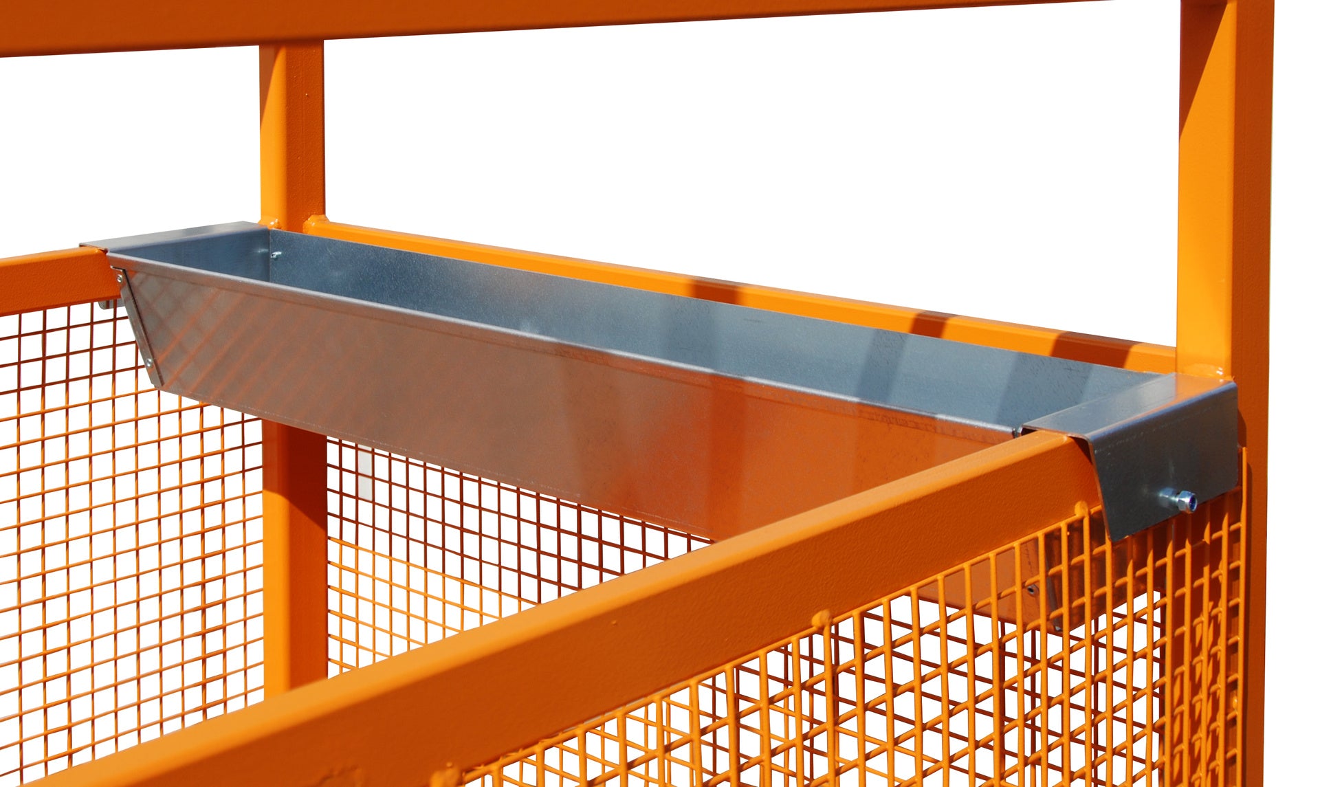 Detailbild Werkzeugablage Arbeitsbühne Typ MB-K-IV gelborange