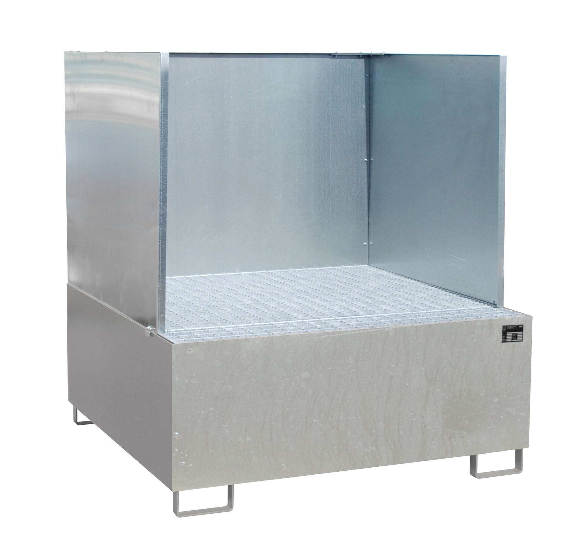 Bild Aufffangwanne AW 1000 feuerverzinkt mit Spritzschutzwand