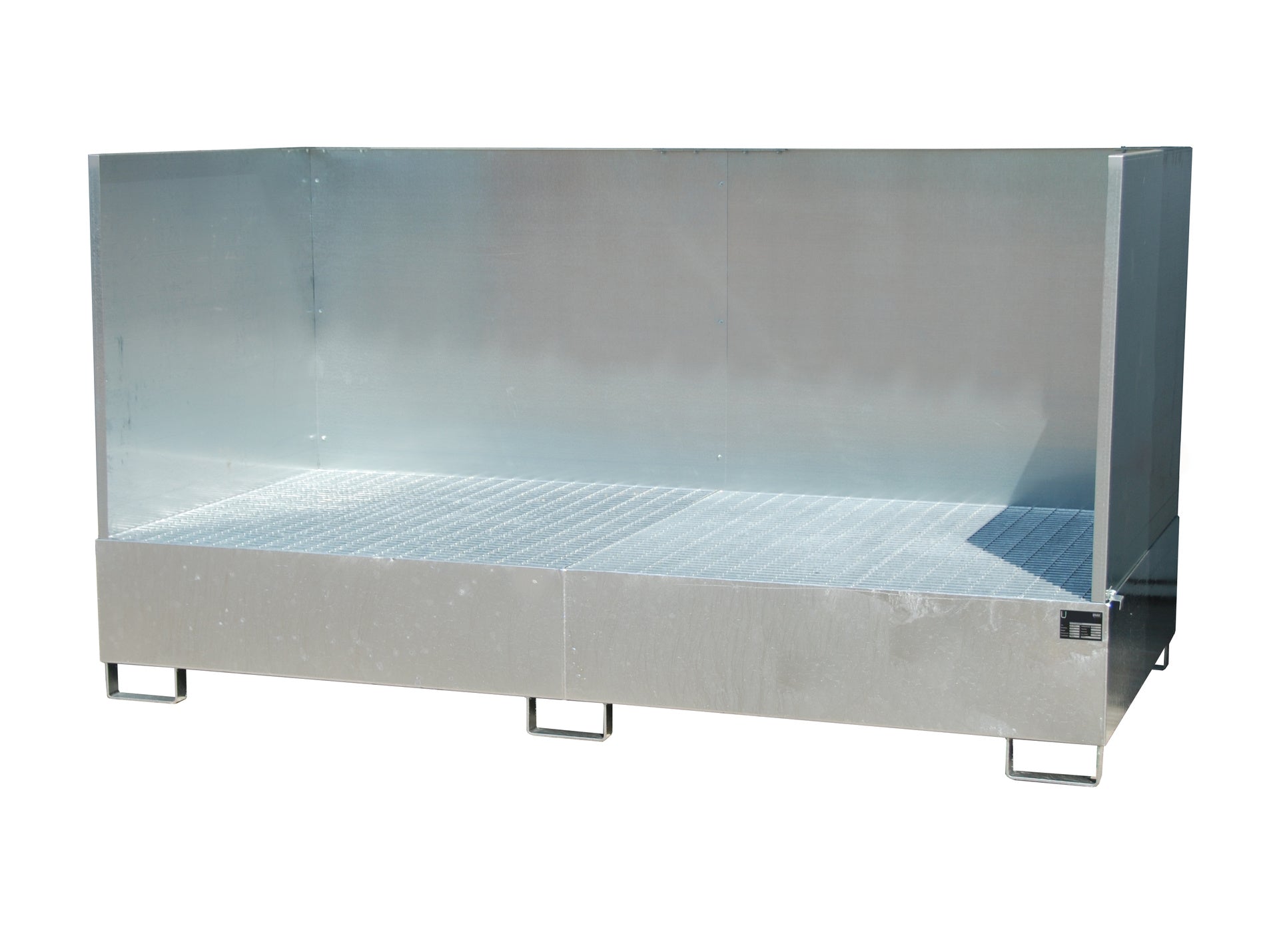 Bild Aufffangwanne AW 1000-2 feuerverzinkt mit Spritzschutzwand