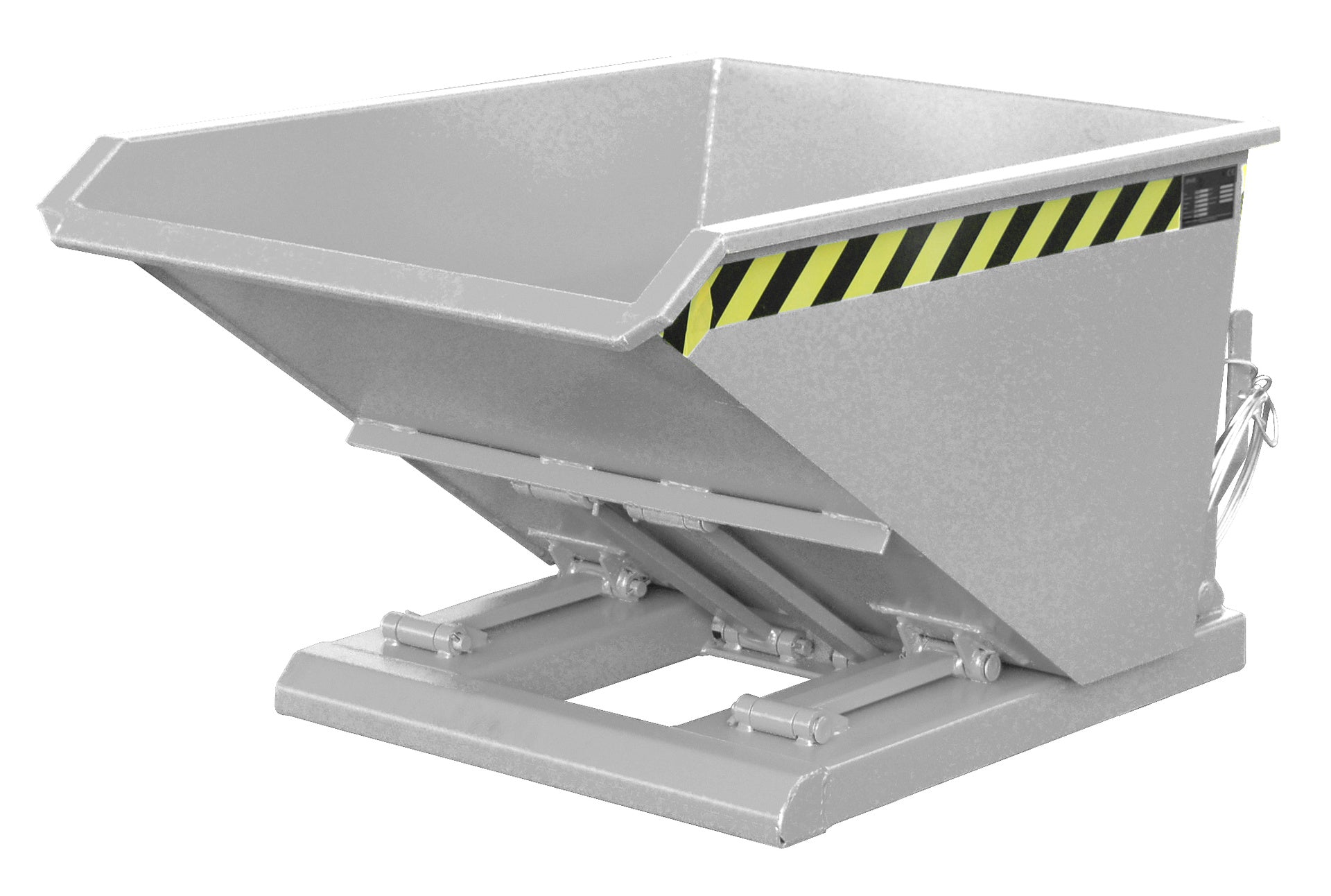 Front-Seitenansicht Kippbehälter NK 30 feuerverzinkt