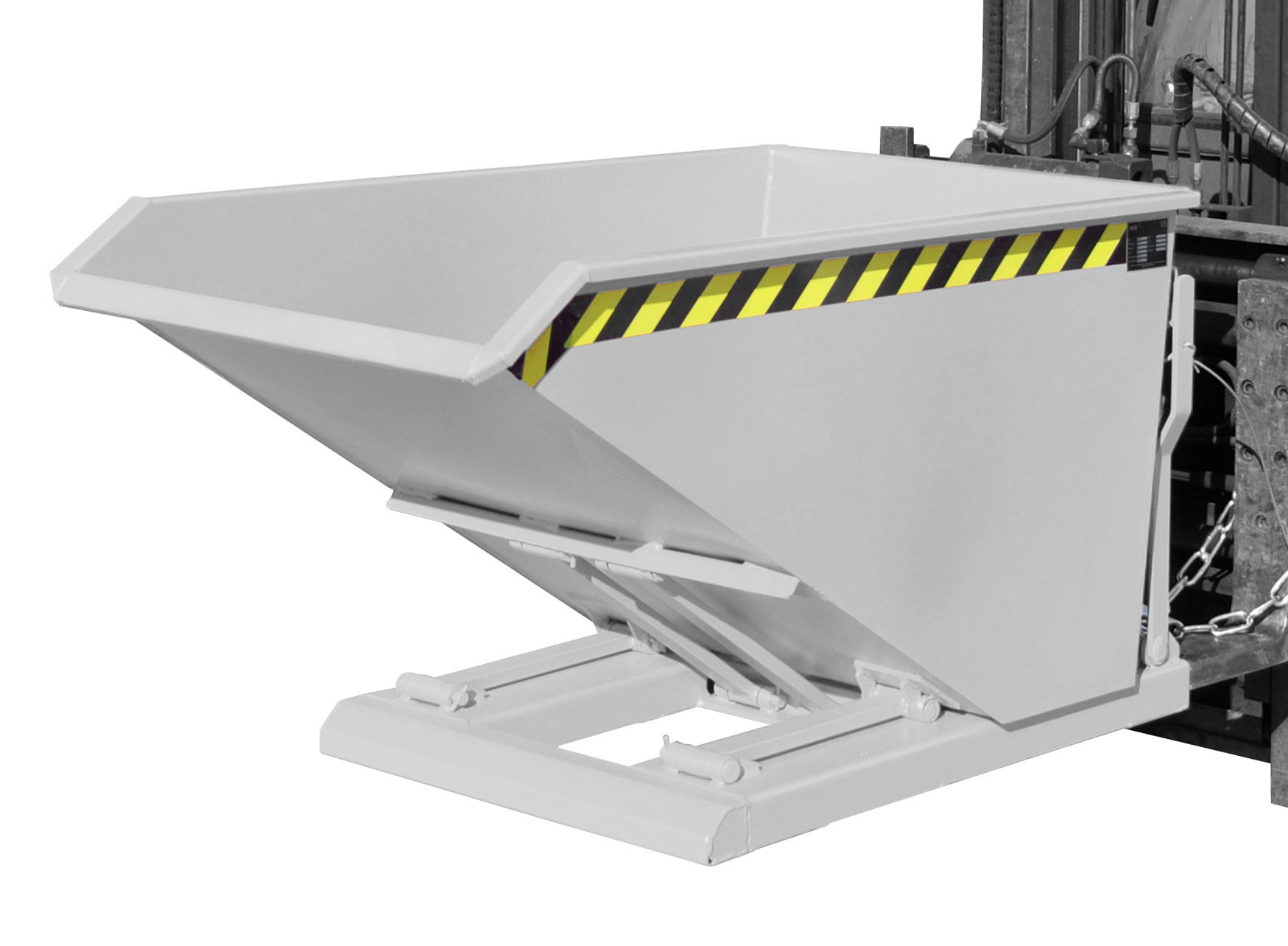 Front-Seitenansicht Kippbehälter NK 50 feuerverzinkt