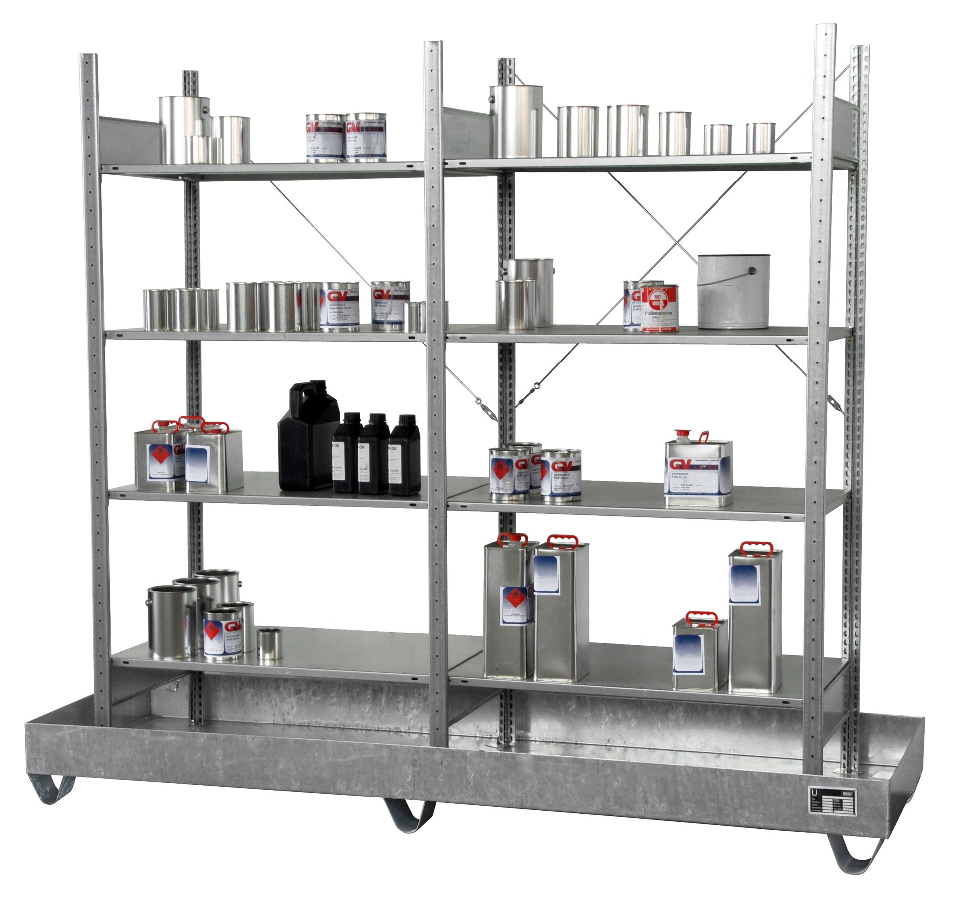 Bild Anwendung Kleingebinderegal mit Wanne Serie 3023-4E