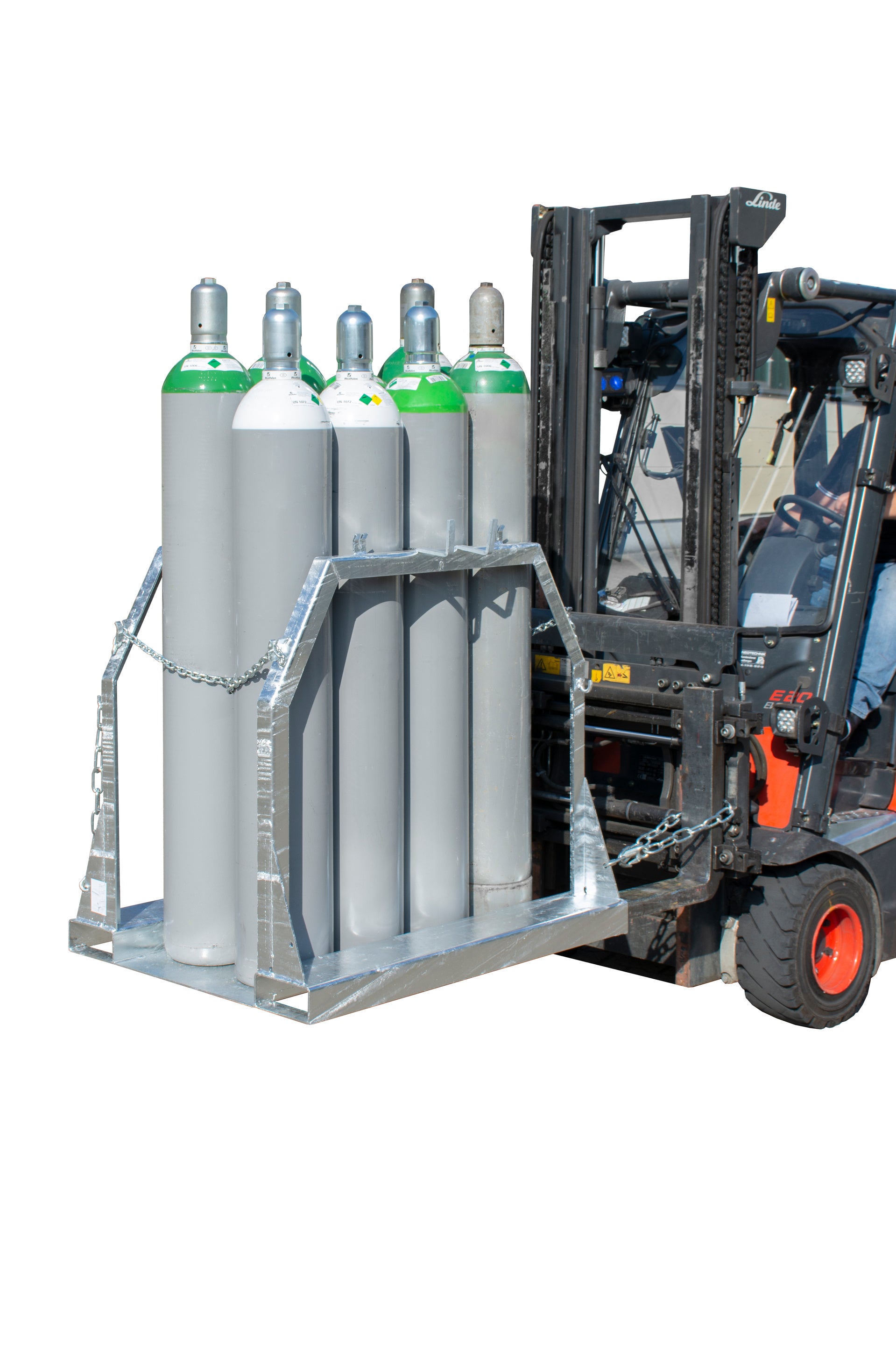 Bild Anwendung Gasflaschen-Palette SFP-8 feuerverzinkt
