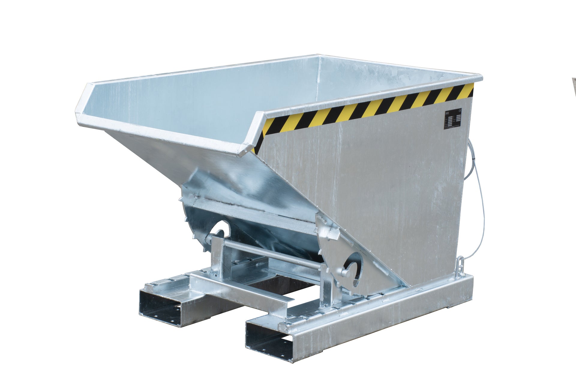 Vorder-Seitenansicht Späne-Kippbehälter EXPO-E 300 feuerverzinkt