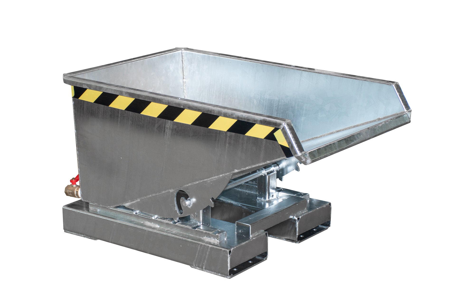 Vorder-Seitenansicht Späne-Kippbehälter EXPO-E 150 feuerverzinkt