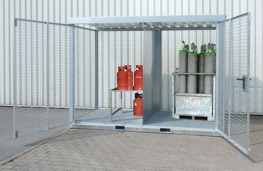 Robuster Gasflaschen-Container GFC-E mit Trennwand (optional)