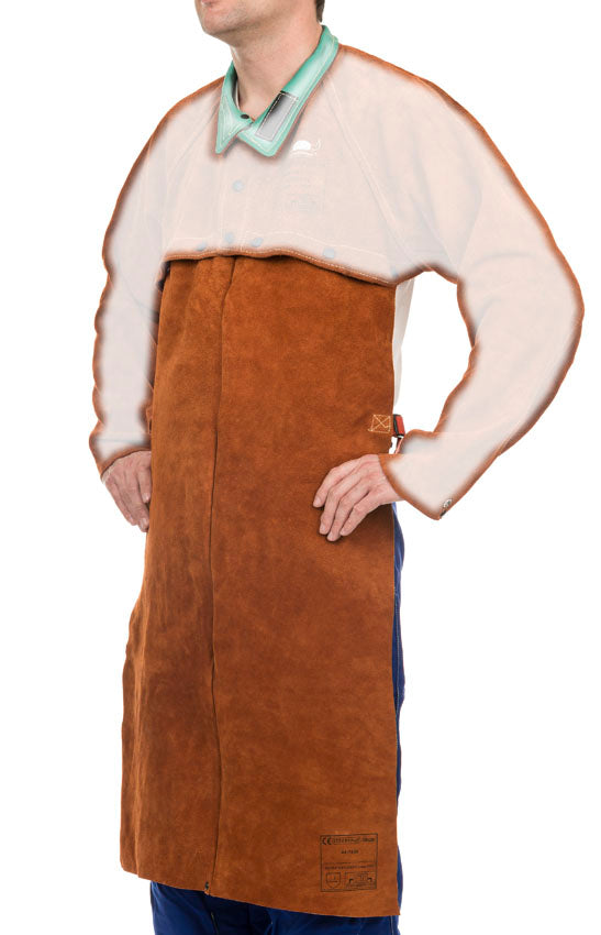 Einhängeschürze LB aus Leder - seitliche Ansicht
