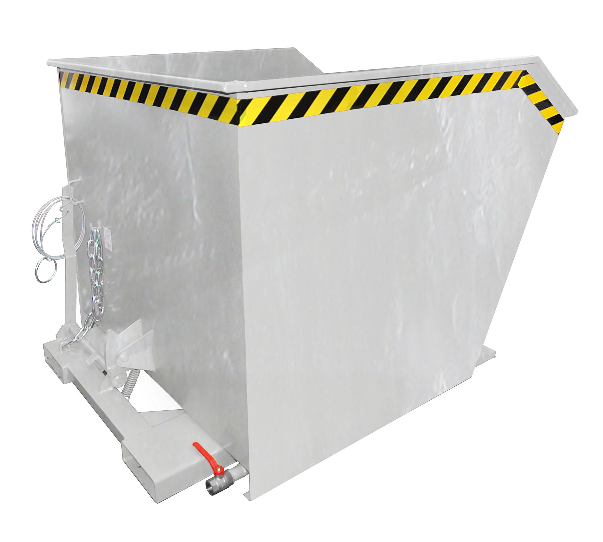 Rück-Seiten-Ansicht Späne-Kippbehälter GU-E 1000 feuerverzinkt