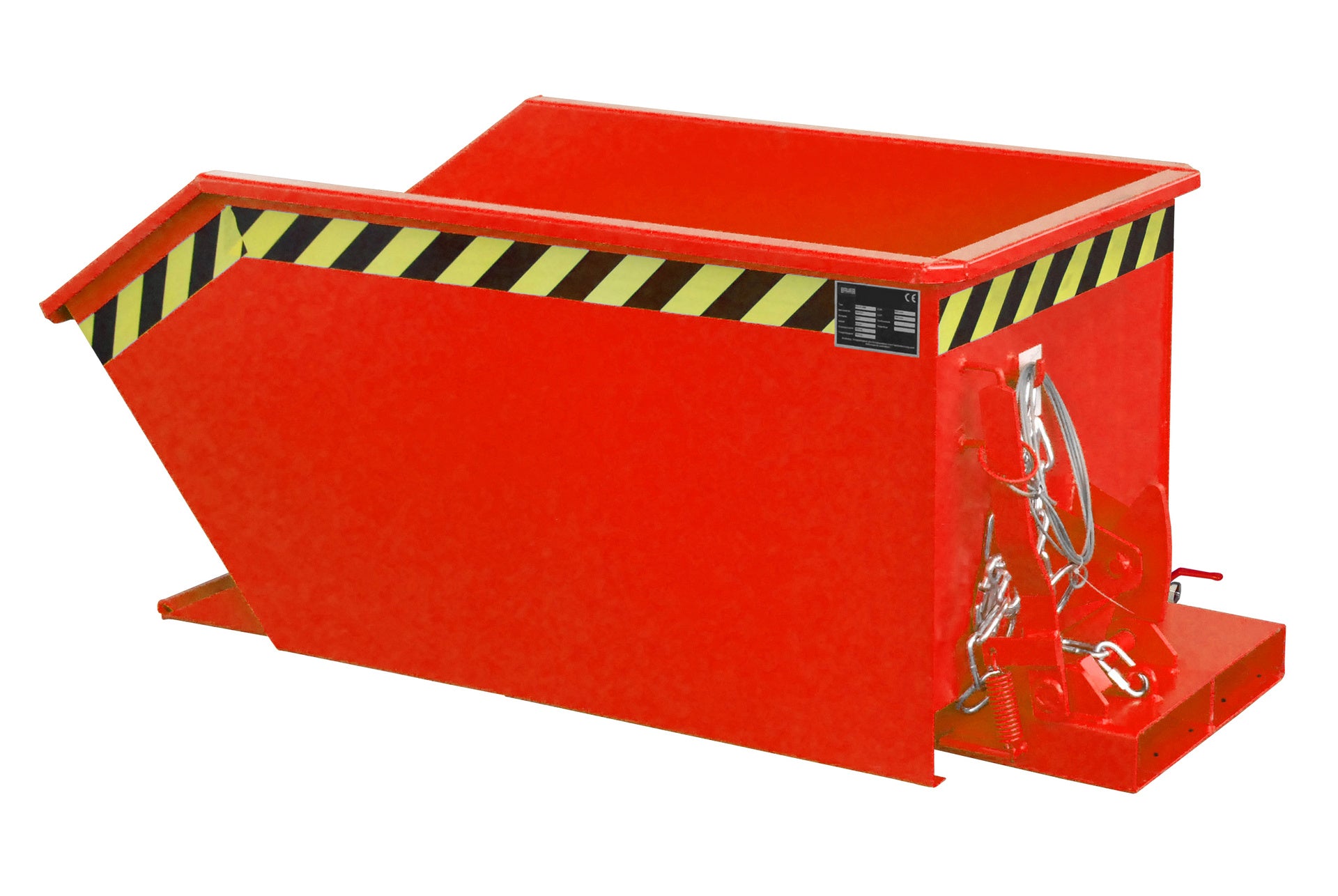 Seiten-Ansicht Späne-Kippbehälter SGU 30 feuerrot