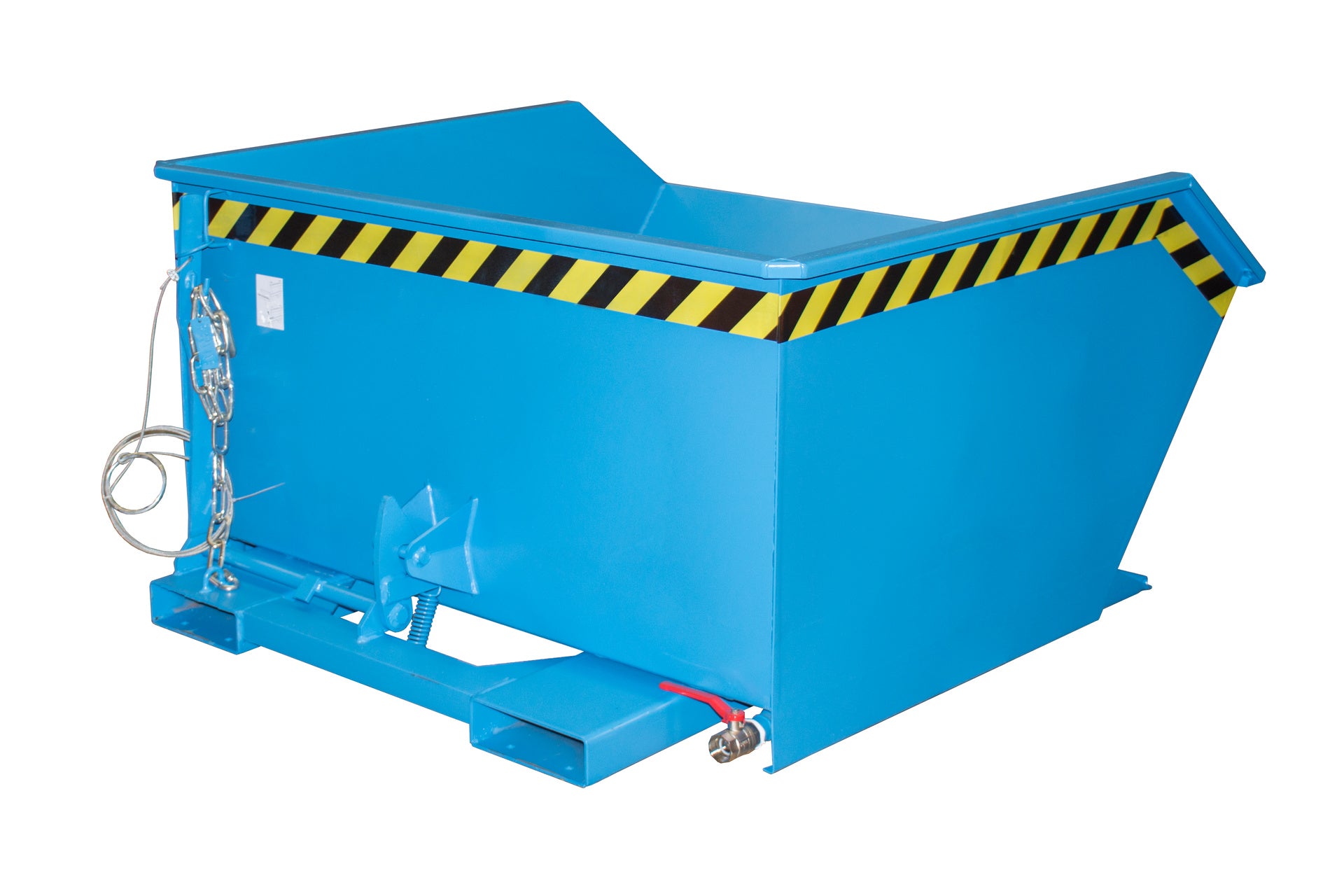 Rück-Seiten-Ansicht Späne-Kippbehälter GU-E 750 lichtblau