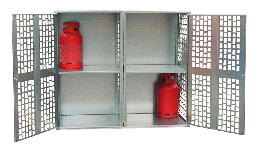 Gasflaschendepot GFD - L - gelochte Türen und Seitenwände mit 1 oder 2 Türen
