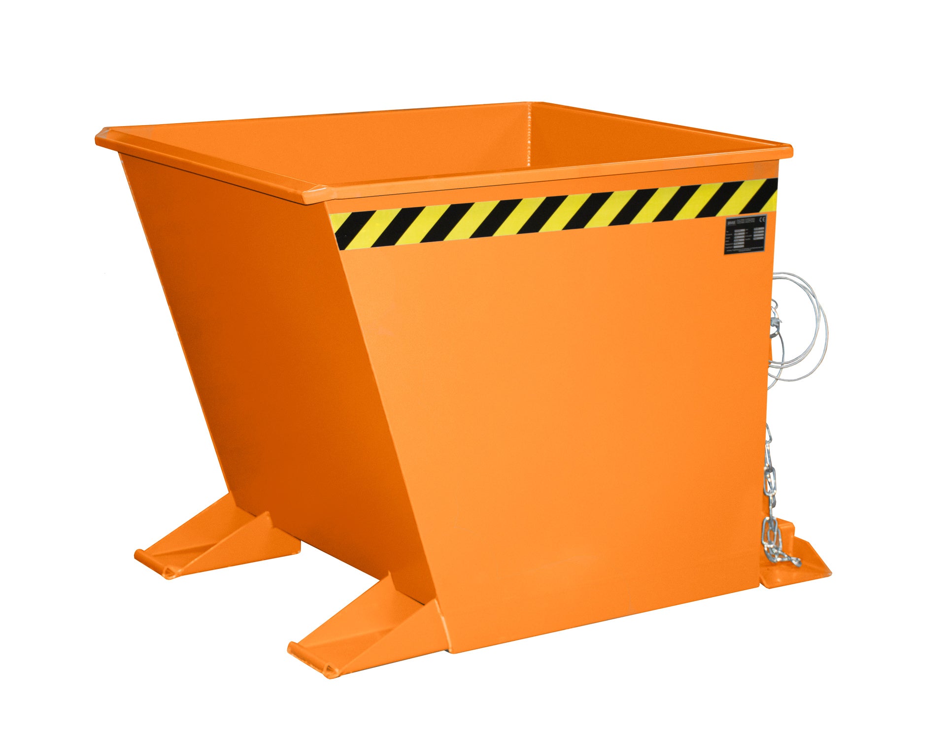 Seiten-Ansicht Späne-Kippbehälter GU-RZ 55 gelborange