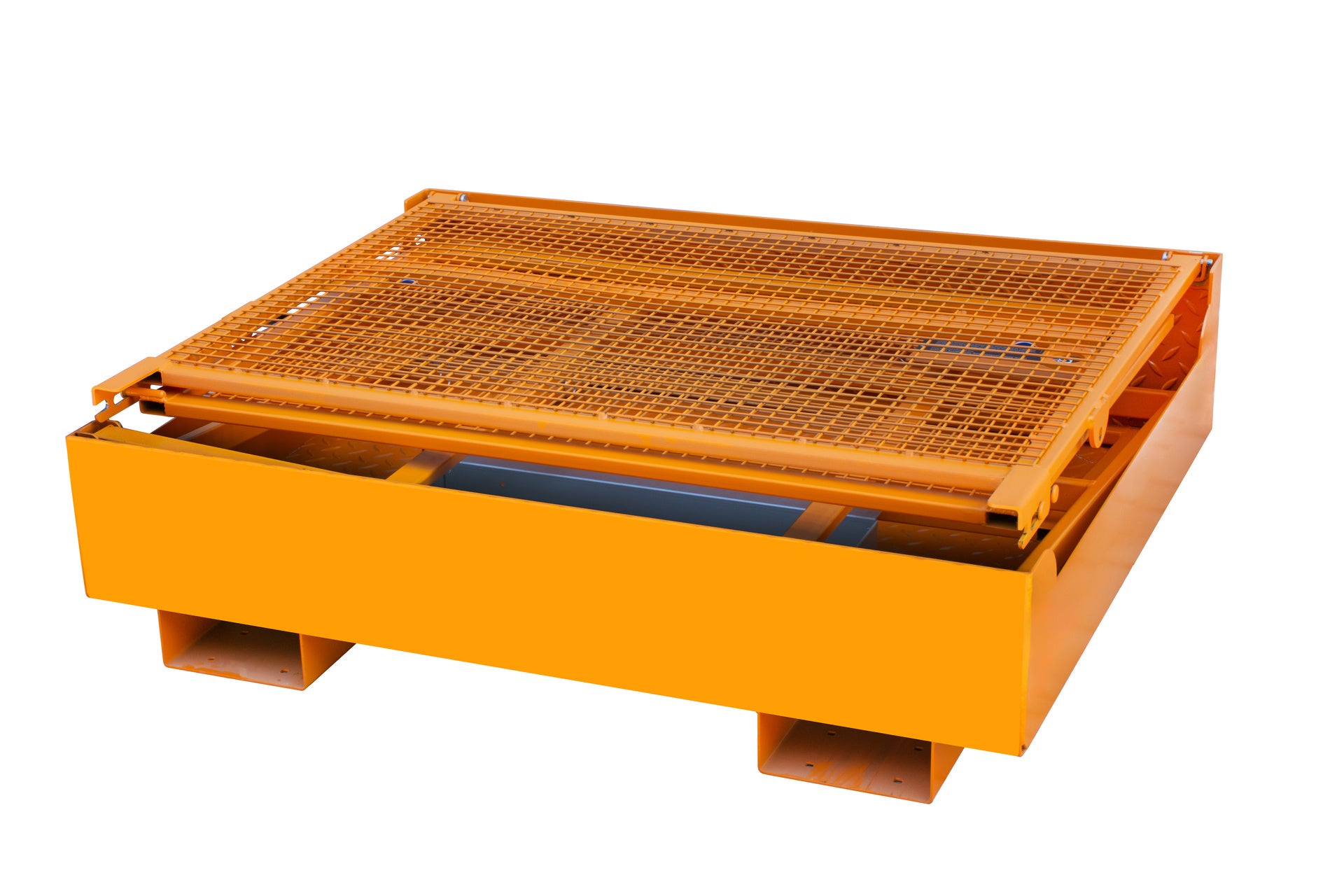 Arbeitsplattform Typ MB-F gelborange zusammengeklappt