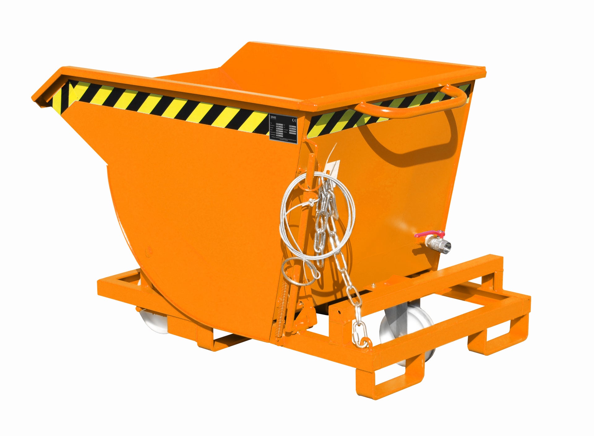 Rück-Seitenansicht Spänebehälter SKM 30 gelborange