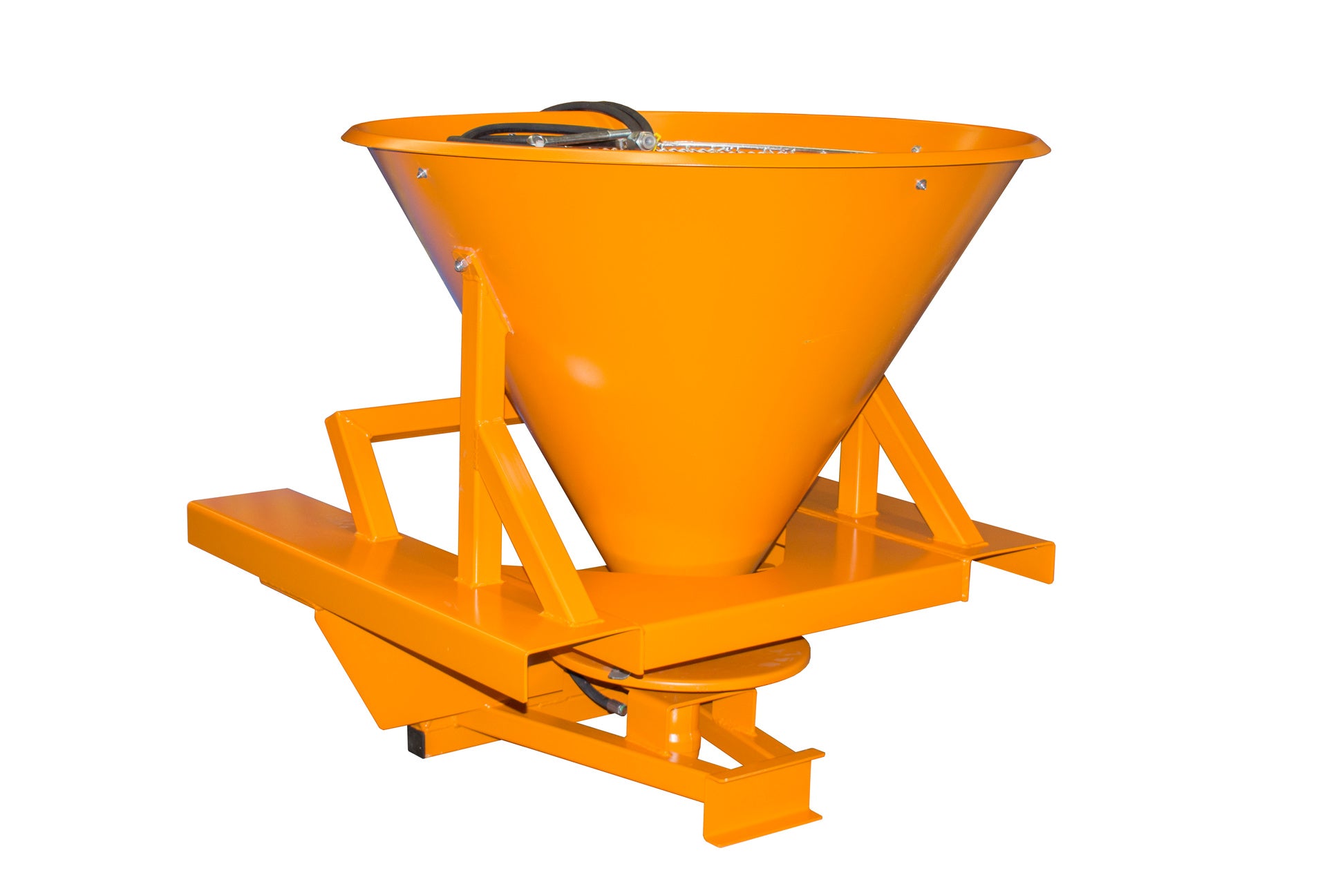 Ansicht Streugerät Typ SH hydralisch gelborange