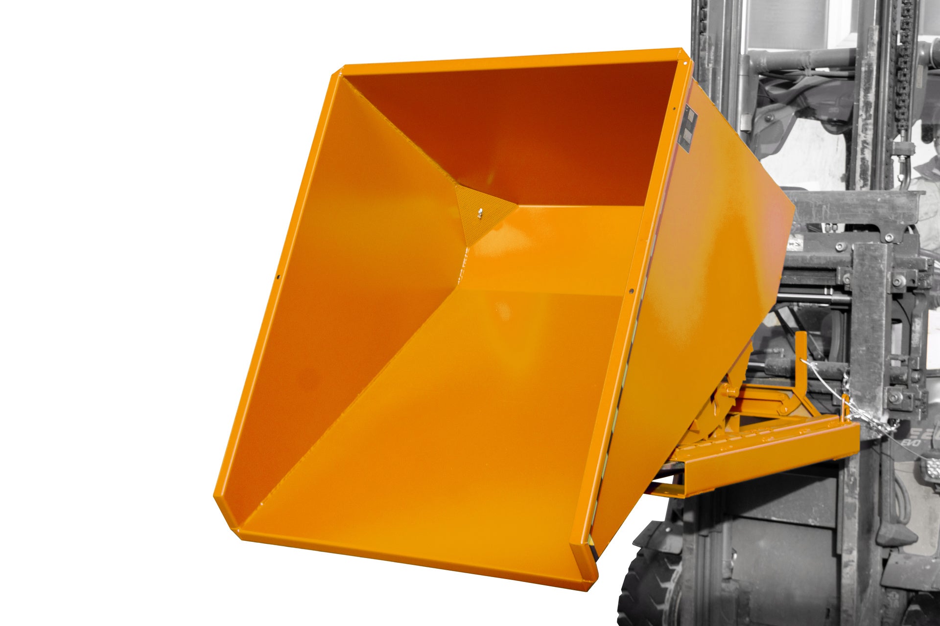 Anwendung Späne-Kippbehälter EXPO-E 600 gelborange Kippfunktion