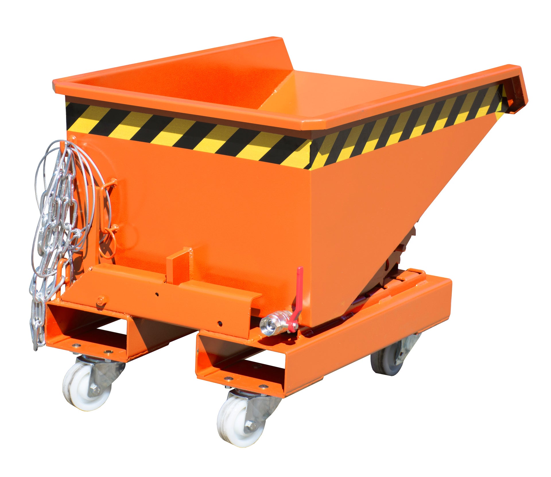 Späne-Kippbehälter 3S gelborange mit Räder