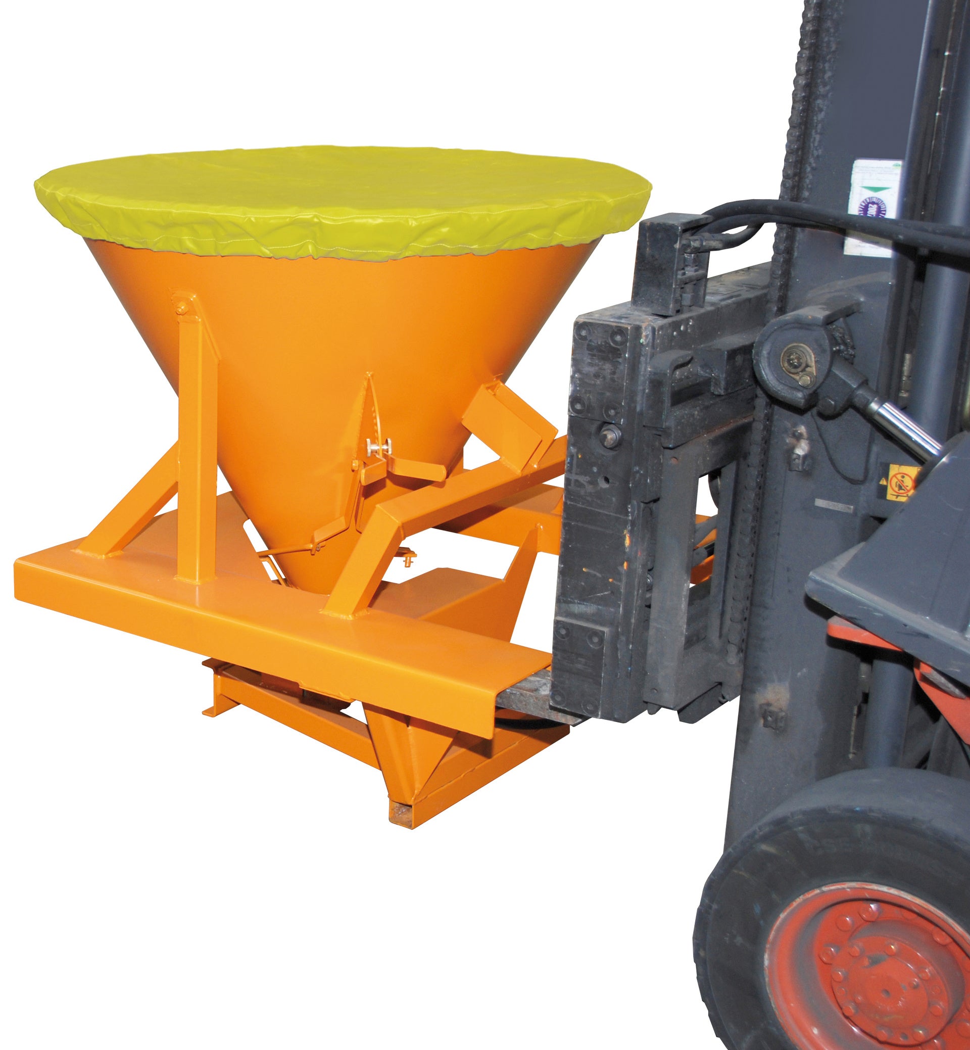 Streugerät Typ SH hydralisch gelborange mit Abdeckung