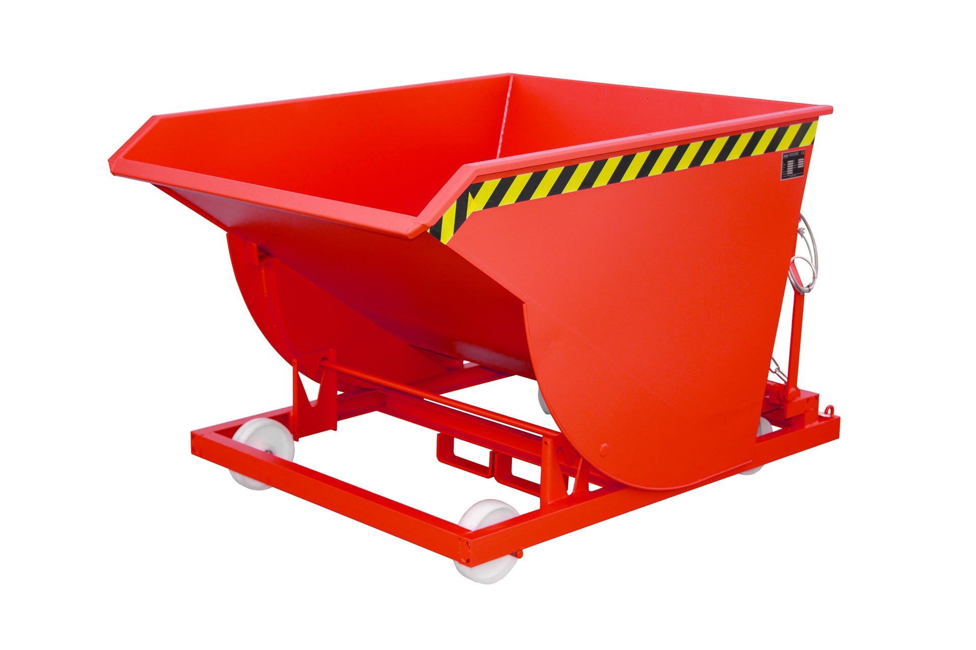 Vorder-Seitenansicht Spänebehälter SKM 75 feuerrot