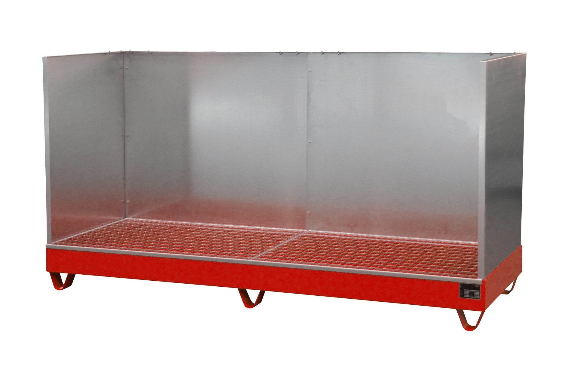 Bild Auffangwanne 2042/SW mit Spritzschutzwand feuerrot