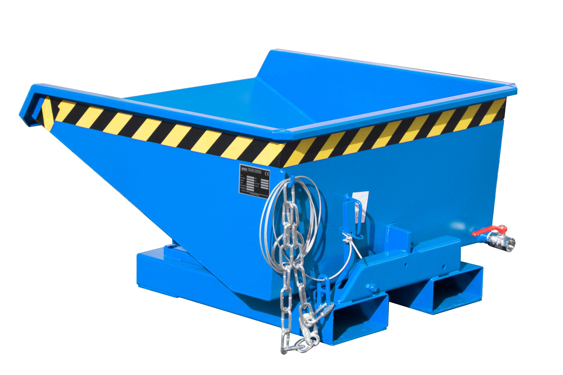 Rück-Seitenansicht Späne-Kippbehälter EXPO-E 225 lichtblau