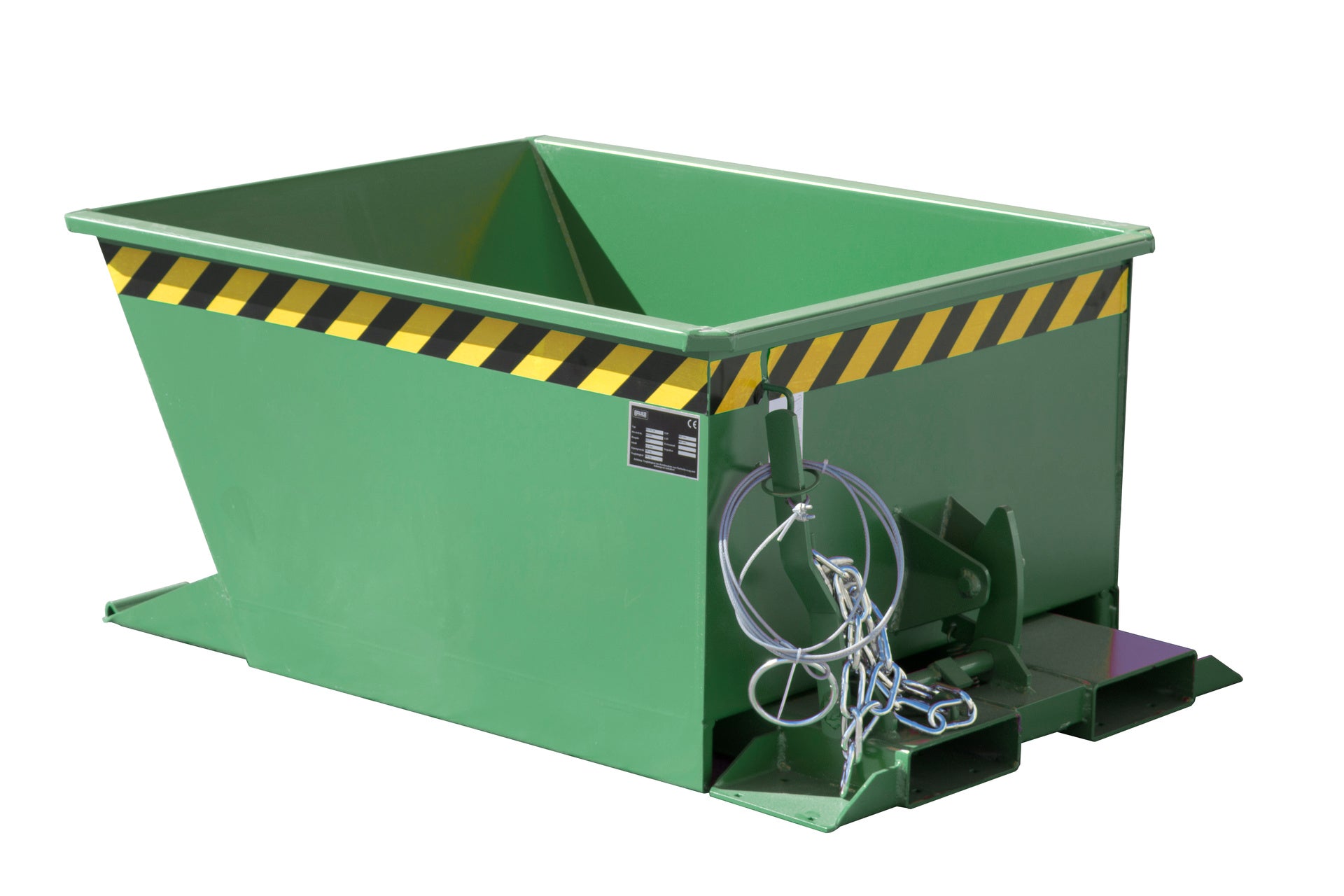 Rück-Seiten-Ansicht Späne-Kippbehälter GU-RZ 30 resedagrün