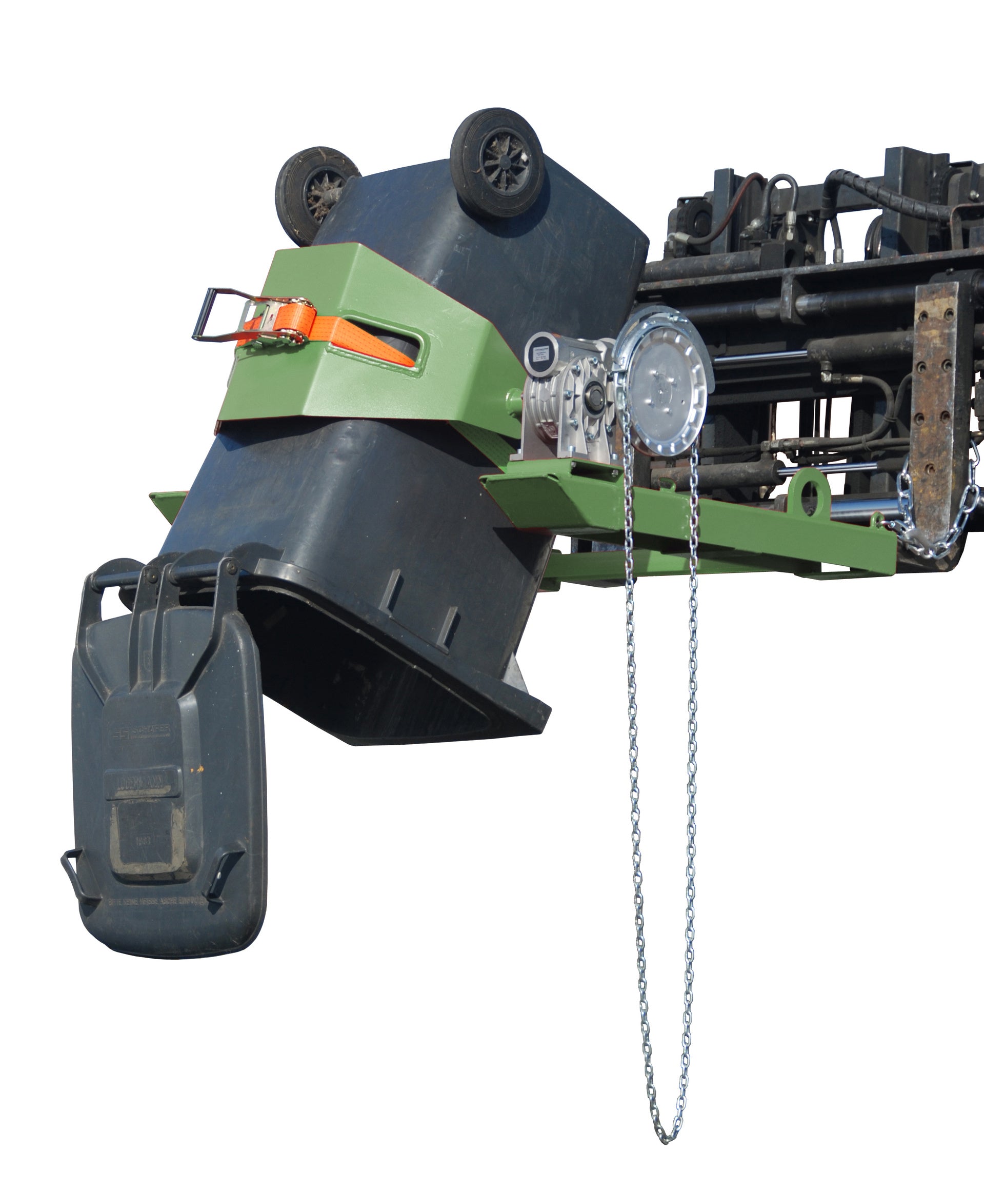 Anwendung Fasskipper FLEX-K mit Kette resedagrün