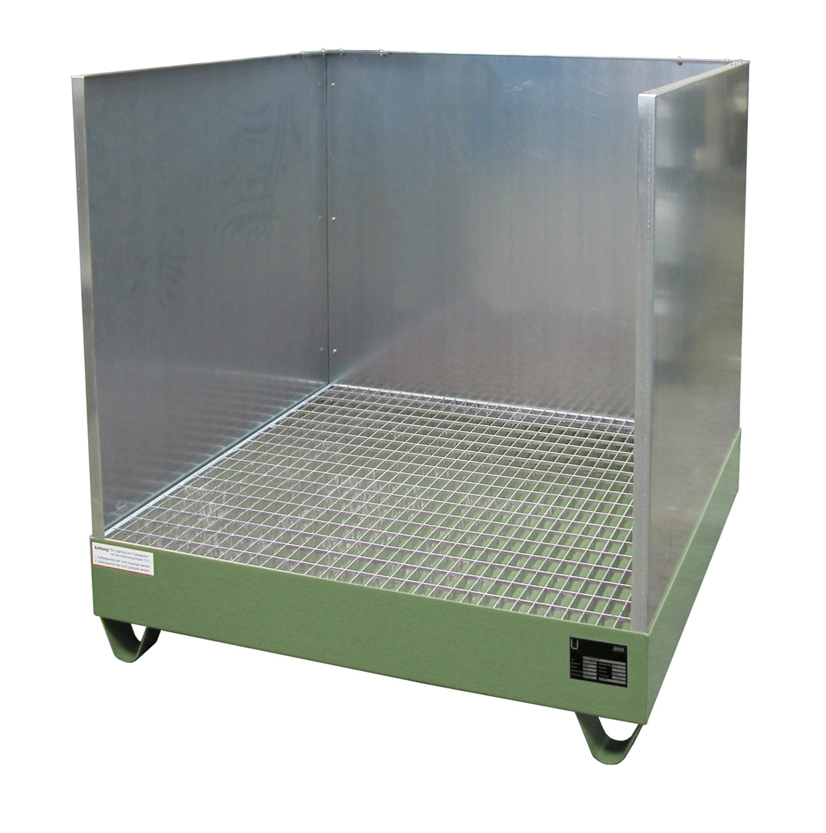 Bild Auffangwanne 2032/SW mit Spritzschutzwand resedagrün