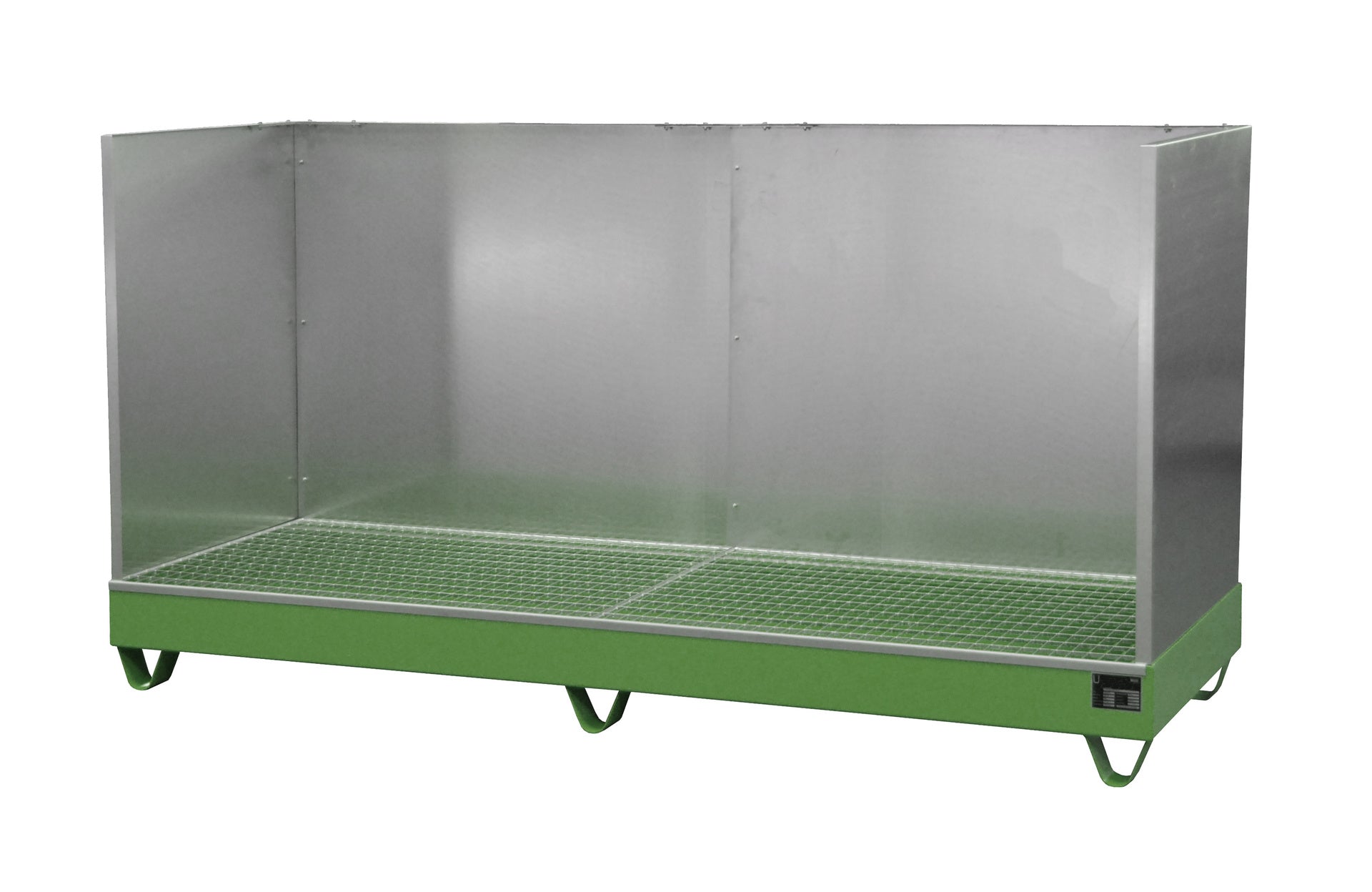 Bild Auffangwanne 2042/SW mit Spritzschutzwand resedagrün