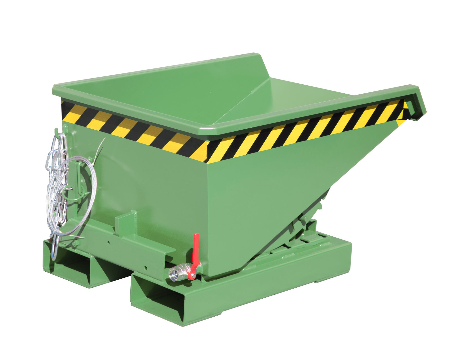 Rück-Seitenansicht Späne-Kippbehälter EXPO-E 150 resedagrün