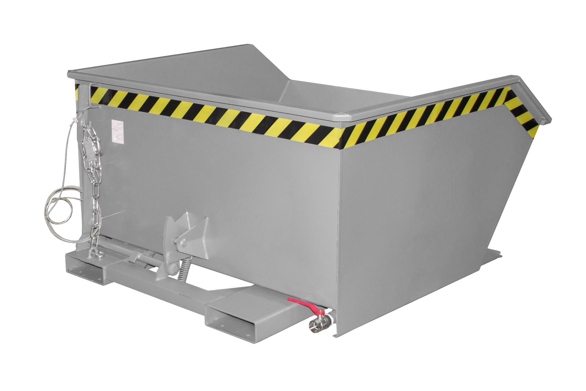 Rück-Seiten-Ansicht Späne-Kippbehälter GU-E 750 mausgrau