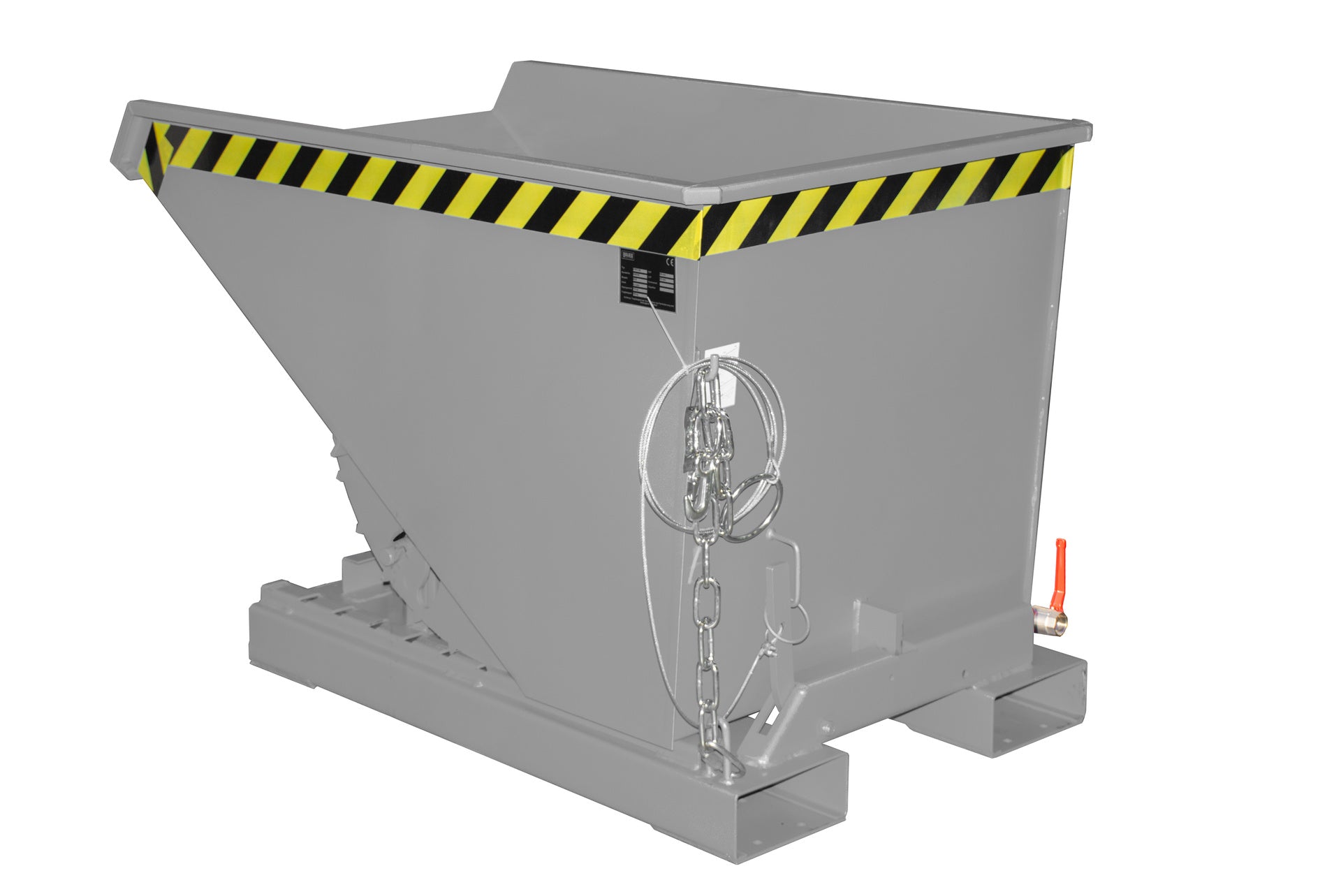 Rück-Seitenansicht Späne-Kippbehälter EXPO-E 300 mausgrau