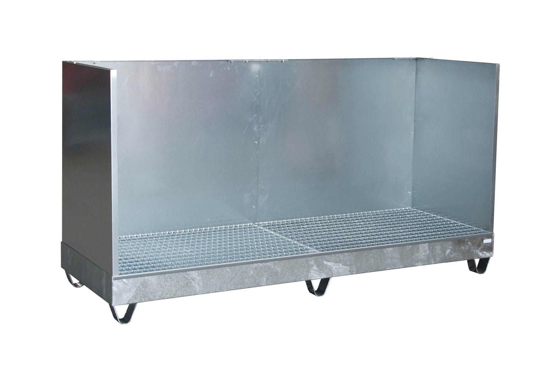 Bild Auffangwanne 2042/SW mit Spritzschutzwand feuerverzinkt