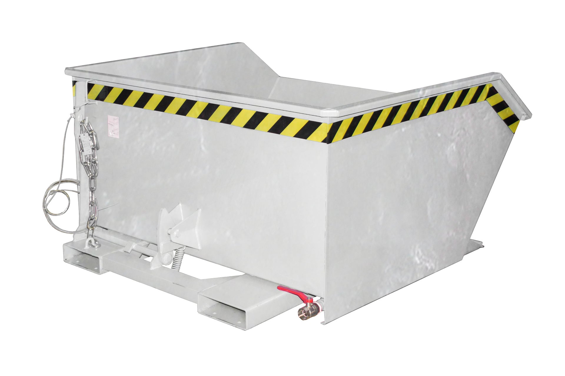 Rück-Seiten-Ansicht Späne-Kippbehälter GU-E 750 feuerverzinkt