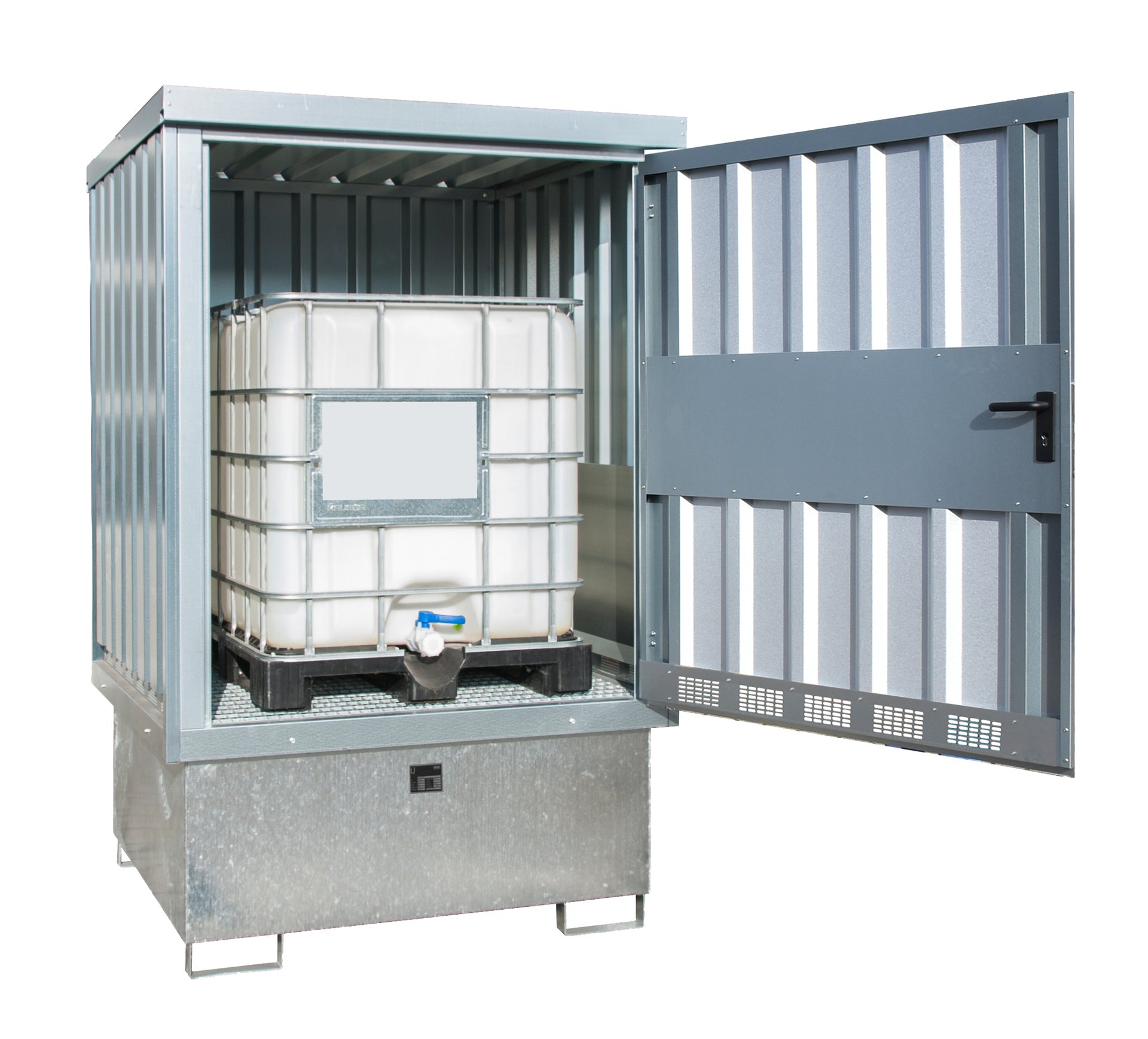 Bild Anwendungsbeispiel Gefahrstoff-Depot GD-E/IBC-1 verzinkt