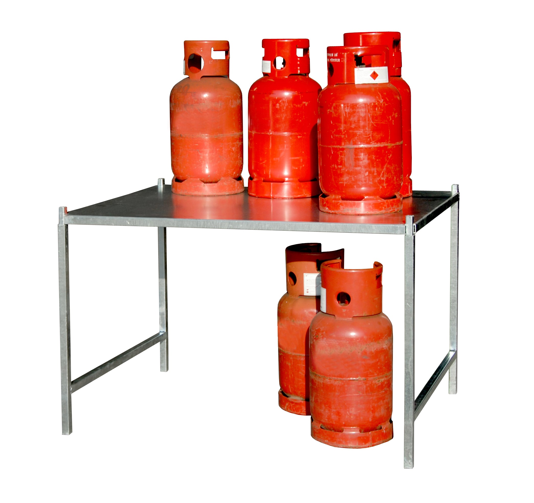 Gasflaschengestell Typ GFG verzinkt platzsparende und sichere Gasflaschenlagerung