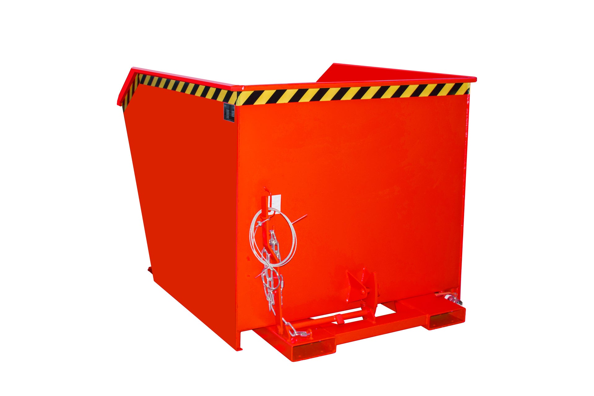 Rück-Ansicht Späne-Kippbehälter GU-E 1500 feuerrot