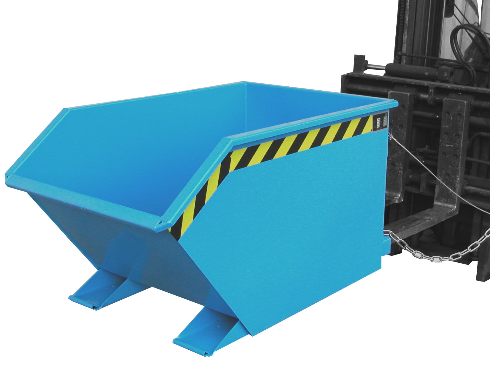 Bild Anwendung Späne-Kippbehälter GU-E 500 lichtblau mit Stapler